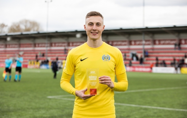 Karl Rudolf &Otilde;igus oli kohtumise parim m&auml;ngija. Foto: Katariina Peetson / jalgpall.ee