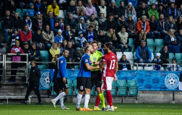 Jalgpallis v&otilde;ideldakse nii f&uuml;&uuml;silisel kui ps&uuml;hholoogilisel tasandil. Foto: Brit Maria Tael