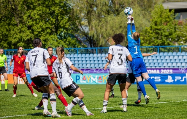 Thea Farwick pidi Saksamaa puurisuul valvel püsima. Foto: Katariina Peetson / jalgpall.ee