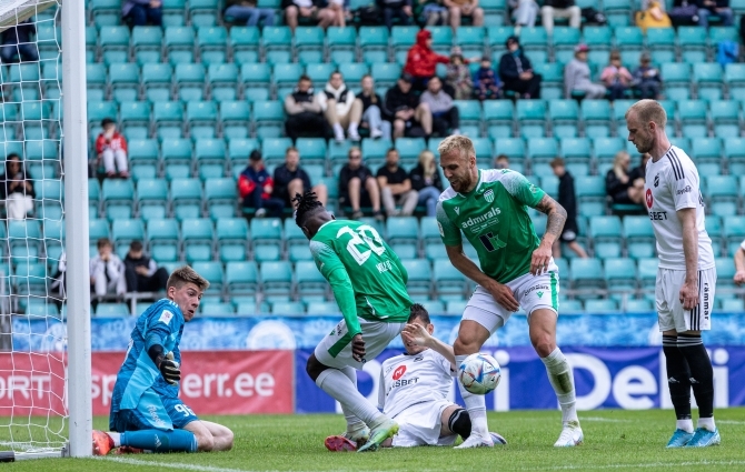 LOE JÄRELE: Levadia kasutas avapoolajal Kalju eksimused ära, nõmmekad lõpetasid mängu kümnekesi