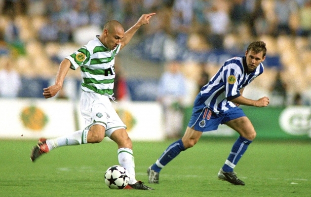 Henrik Larsson 2003. aasta UEFA karikasarja finaalis FC Porto vastu tegutsemas. Foto: Scanpix / imago / Colorsport