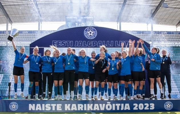 Saku Sporting on naiste karikavõitja 2023. Foto: Katariina Peetson / jalgpall.ee