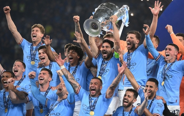 Sõnuseletamatu rõõm Manchester City mängijate nägudes - nad on Euroopa meistrid! Foto: Scanpix / Franck Fife / AFP