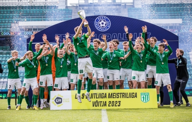 2023. aasta U19 Eliitliiga Meistriliiga võitis FC Flora. Järgmise aasta tšempionile on tagatud pääse noorte eurosarja. Foto: Katariina Peetson / jalgpall.ee 