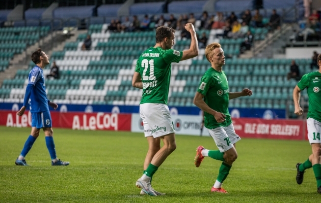 Sten Reinkort l&otilde;i kaks v&auml;ravat. Foto: Katariina Peetson / jalgpall.ee