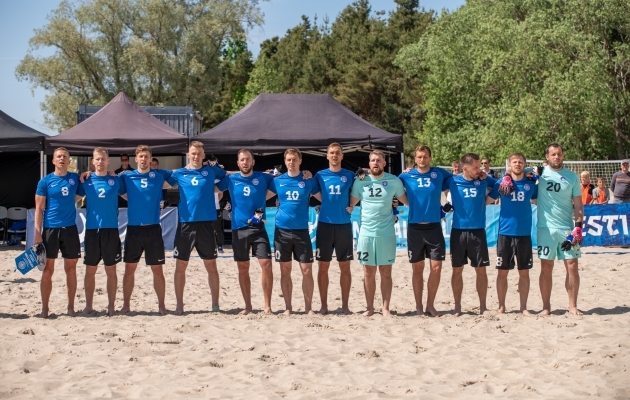 Eesti rannajalgpallikoondis. Foto: Liisi Troska / jalgpall.ee (arhiiv)