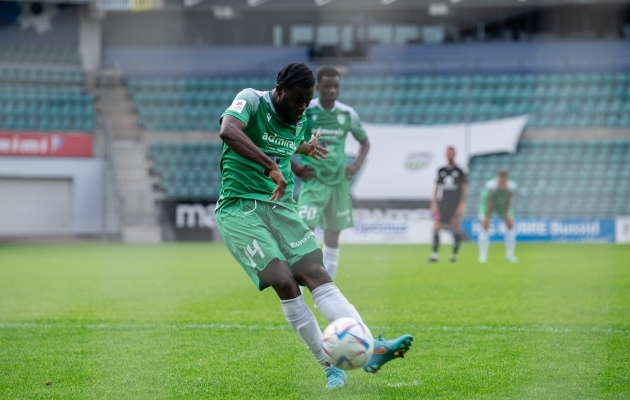 Ernest Agyiri realiseeris penalti ja viis Levadia 2:0 juhtima. Foto: Liisi Troska / jalgpall.ee