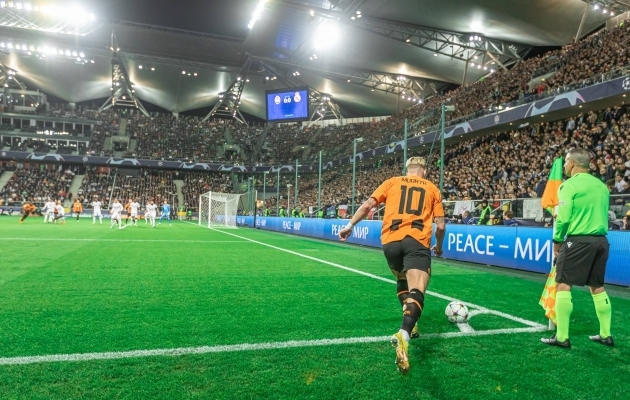 Donetski &Scaron;ahtar m&auml;ngis m&ouml;&ouml;dunud hooajal eurosarja kodum&auml;nge Poolas. Foto: Scanpix / Mateusz Birecki / Imago