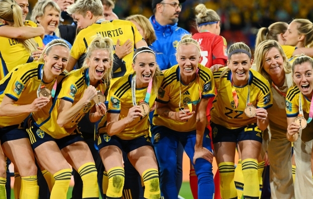 Rootsi sai MM-il pronksmedalid, kuid FIFA edetabelis tõusti esikohale. Foto: Scanpix / Li Yibo / Xinhua via ZUMA Press
