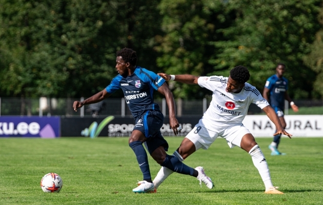 Thomas Agyepong sai Kalju vastu kirja oma esimese Premium liiga v&auml;rava. Foto: Liisi Troska / Jalgpall.ee