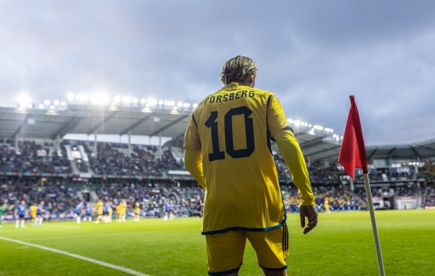 Emil Forsberg ei astu Eesti vastu väljakule. Foto: Brit Maria Tael