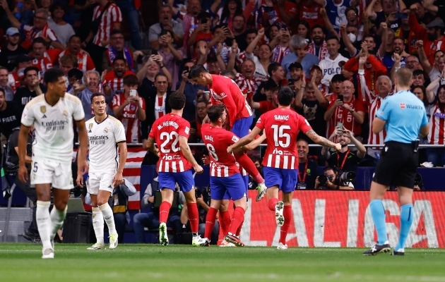 Madridis oli pidu punasel poolel, sest viimati 2017. aastal Realis mänginud Alvaro Morata lõi endise koduklubi vastu kaks väravat. Foto: Scanpix / Oscar J. Barroso / AFP7 via ZUMA Press Wire