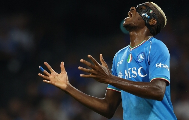 Victor Osimhen peab n&uuml;&uuml;d ka Meistrite liigas n&auml;itama, et t&uuml;li pole talle ega Napolile m&auml;rki k&uuml;lge j&auml;tnud. Foto: Scanpix / Lapresse via Zuma Press / Alessandro Garofalo