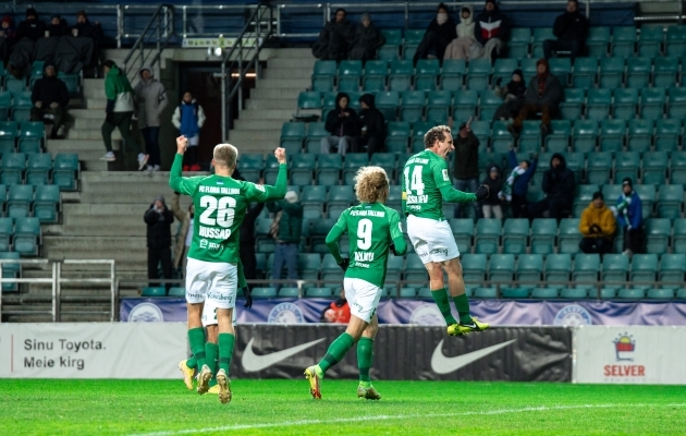 VAATA JÄRELE: Flora lõi Kuressaarele kolm väravat ja püsib Levadia tempos