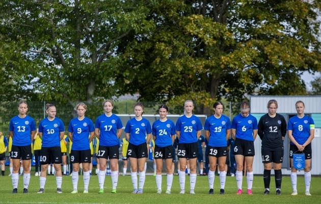 Eesti neidude U17 koondis mullu septembris. Foto: Katariina Peetson / jalgpall.ee