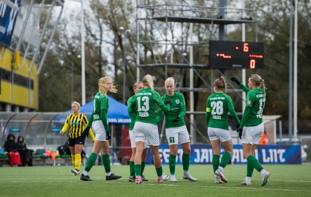 Flora naiskond kindlustas kuuenda järjestikuse meistritiitli. Foto: Katariina Peetson / jalgpall.ee