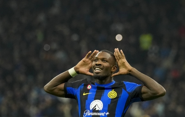 Marcus Thuram on sel liigahooajal l&ouml;&ouml;nud kolm v&auml;ravat ja andnud seitse v&auml;ravas&ouml;&ouml;tu. Foto: Scanpix / Antonio Calanni / AP Photo