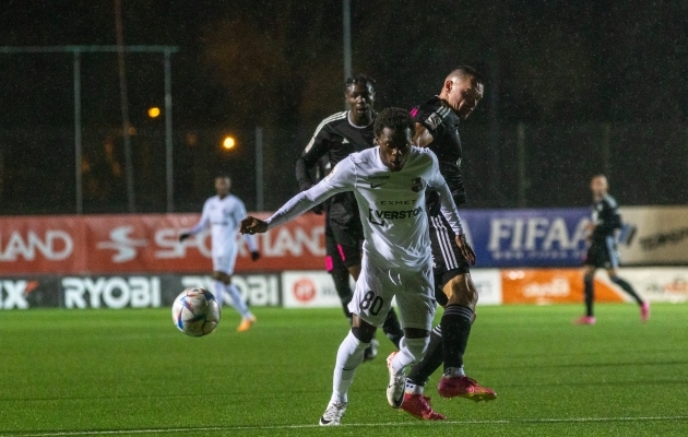 Paide Linnameeskonna poolkaitsja Thomas Agyepong. Foto: Katariina Peetson / jalgpall.ee