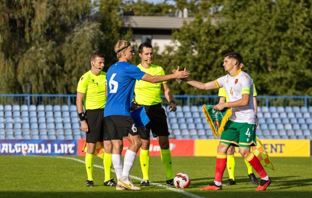 Eesti U21 koondise kapten Kevor Palumets enne kodumängu Bulgaariaga. Foto: Katariina Peetson / jalgpall.ee