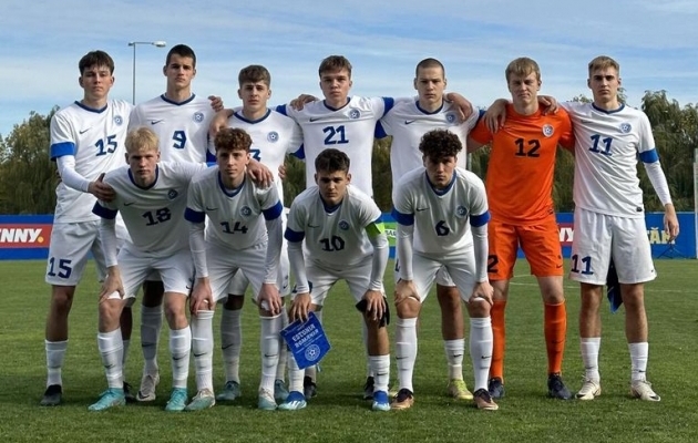 Rumeeniale kaotanud Eesti U17 koondis ei pääsenud Eliitringi. Foto: Eesti Jalgpalli Liit