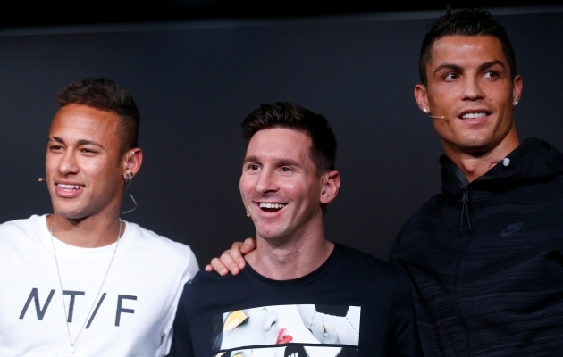 Kolm populaarseimat tegevjalgpallurit ühel pildil. Foto: Scanpix / REUTERS / Arnd Wiegmann / File Photo