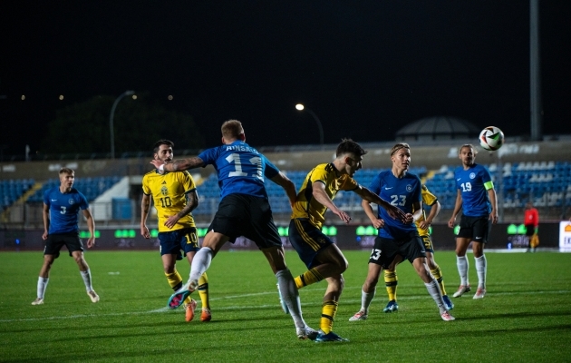 Ühe maavõistluse on Eesti meeste koondis sel aastal juba pidanud - Küprosel kaotati Rootsile 1:2. Foto: Liisi Troska / jalgpall.ee