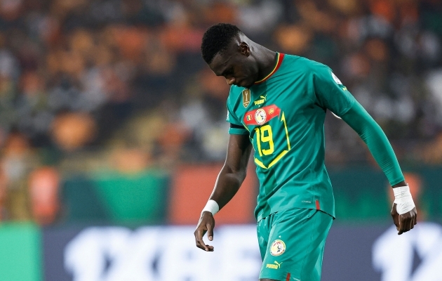 Senegali kaitsja Moussa Niakhate eksis ainsana penaltiseerias. Foto: Scanpix / Kenzo Tribouillard / AFP
