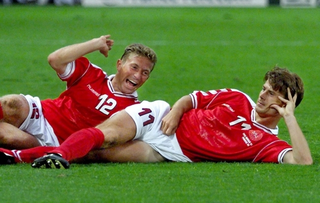 Brian Laudrup sai stiilse väravatähistusega hakkama 1998. aasta MM-il, kui Taani kohtus Brasiiliaga. Foto: Scanpix / AFP / Patrick Kovarik