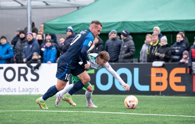 Paide Linnameeskond ja FCI Levadia võitlesid medalite nimel eelmise hooaja viimase vooruni. Foto: Liisi Troska / jalgpall.ee