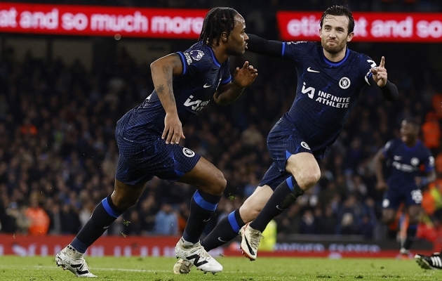 Raheem Sterling l&otilde;i Chelsea v&auml;rava viigim&auml;ngus Manchester Cityga. Foto: Scanpix / Jason Cairnduff / Action Images / Reuters