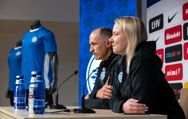 Thomas Häberli andis Poola-mängu eel esimese pressikonverentsi. Foto: Liisi Troska / jalgpall.ee