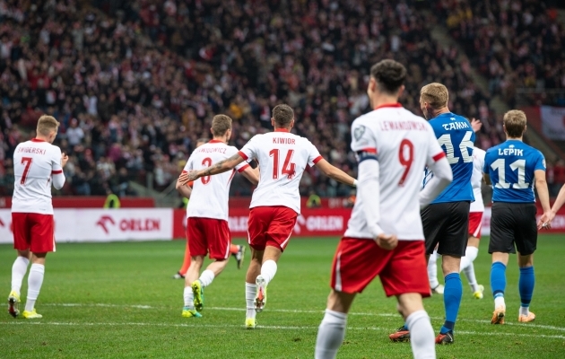 Poola alistas Eesti 5:1 ja kohtub sõelmängude finaalis Walesiga. Foto: Liisi Troska / jalgpall.ee