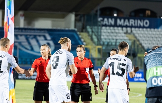 Abikohtunikud Gruško ja Striletska on Eesti koondistega varem kohtunud. Foto: Jana Pipar / jalgpall.ee