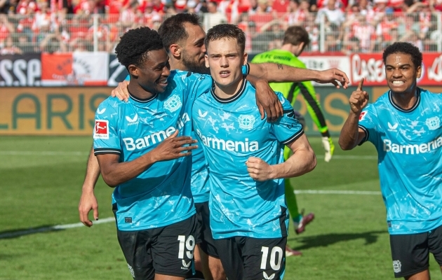 Leverkuseni Bayer on ajaloo esimesest Bundesliga tiitlist ühe võidu kaugusel. Foto: Scanpix / Matthias Koch / imago images