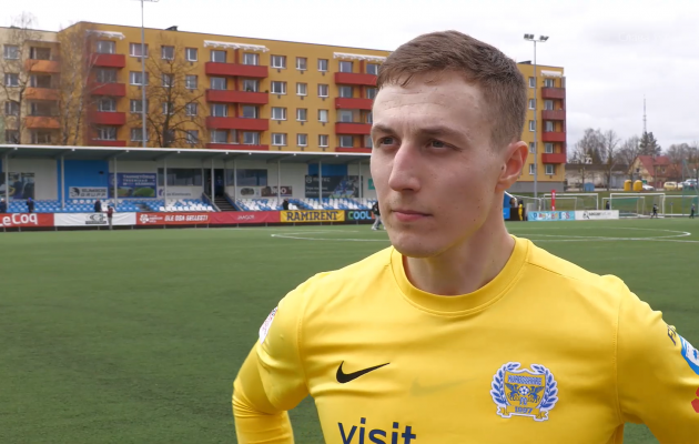 Karl Rudolf Õigus mängujärgsel intervjuul. Foto: Soccernet.ee