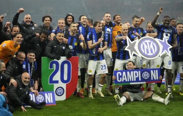 Milano Interist sai liigatiitlite arvestuses linna ajaloo edukaim klubi. Foto: Scanpix / Luca Bruno / AP Photo
