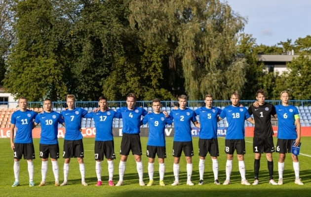 Eesti U21 koondis mullu sügisel Kadrioru staadionil. Foto: Katariina Peetson / jalgpall.ee
