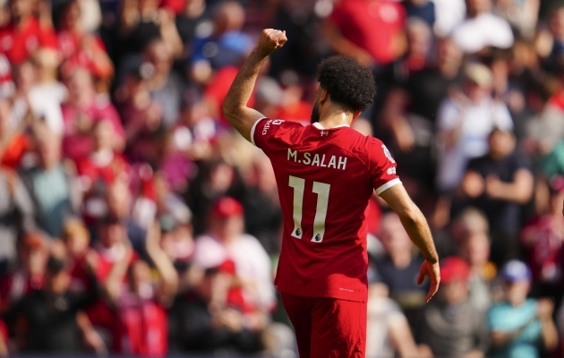 Mohamed Salah tuletas kõigile meelde, et tal on veel küllalt püssirohtu. Foto: Scanpix / AP Photo / Jon Super