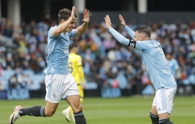 Iago Aspas aitas Anstasios Douvikase võiduväravani ja Celta Vigo sisuliselt püsimajäämiseni. Foto: Scanpix / EPA / Salvador Sas