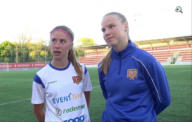 Anette Salei ja Sandra Pärn. Foto: Soccernet TV kuvatõmmis