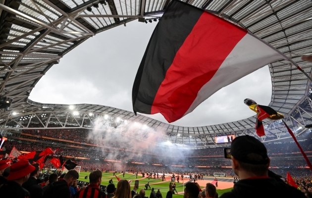 Leverkuseni Bayeri ja Atalanta fännid muutsid Euroopa liiga finaali kauniks jalgpalliõhtuks. Foto: Stephen McCarthy - Sportsfile / UEFA via Getty Images