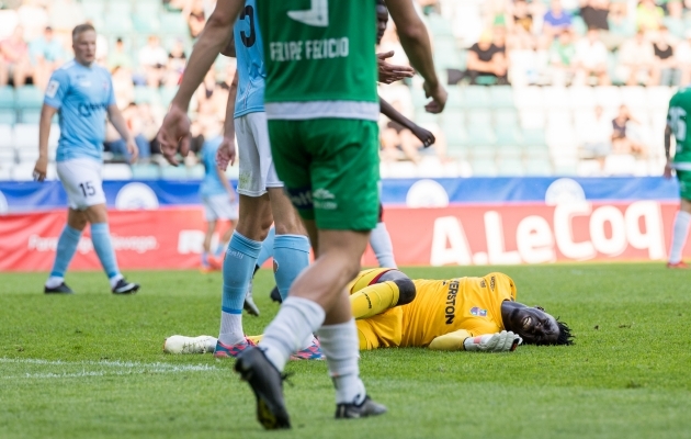 Jarju kuulis, et Levadia fännid tegid rassistlikke kommentaare. Foto: Katariina Peetson / jalgpall.ee