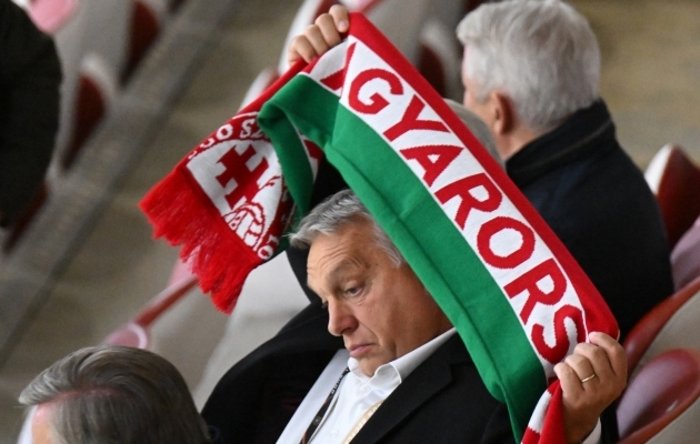 Ungari peaminister Viktor Orban jalgpallikohtumisel. Foto: Scanpix / Robert Michael / dpa