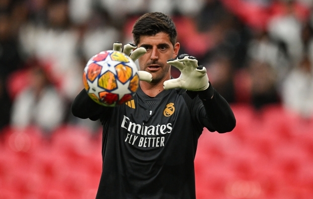 Meistrite liiga finaalis Dortmundi Borussia vastu kaitseb Madridi Reali väravat 32-aastane belglane Thibault Courtois. Foto: Brendan Moran - Sportsfile / UEFA via Getty Images