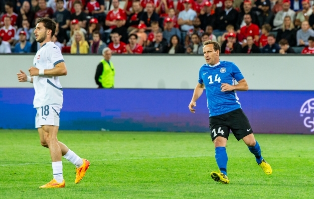 Konstantin Vassiljev lõpetas Luzernis koondisekarjääri. Mänge kogunes 158, mis on Eesti tipptulemus. Foto: Liisi Troska / jalgpall.ee