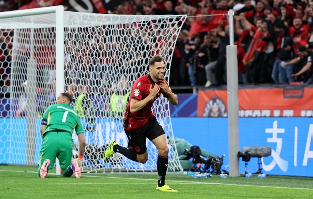 Nedim Bajrami tõstis albaanlased 23 sekundiga pilvedele. Foto: Matt McNulty - UEFA/UEFA via Getty Images