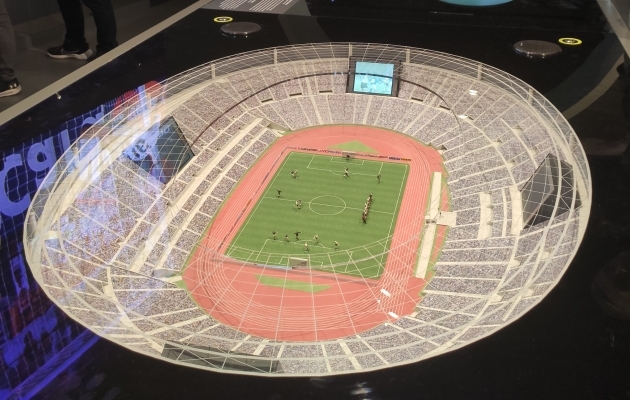 Rooma olümpiastaadioni makett toob meelde 1990. aasta MM-finaali Argentina ja Diego Maradona vastu. Foto: Soccernet.ee