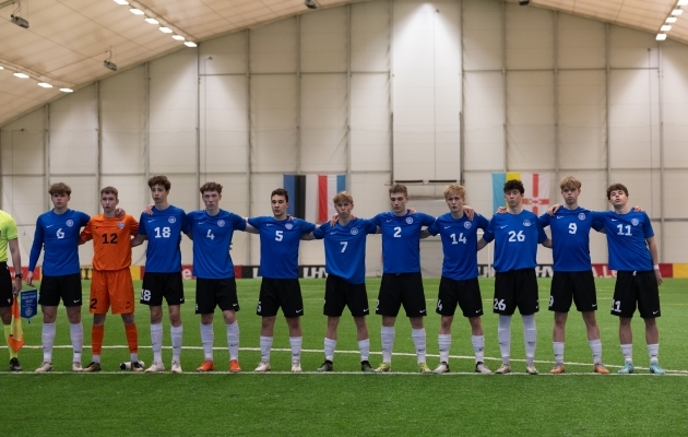 Eesti U17 koondis tänavu aprillis. Foto: Katariina Peetson / jalgpall.ee