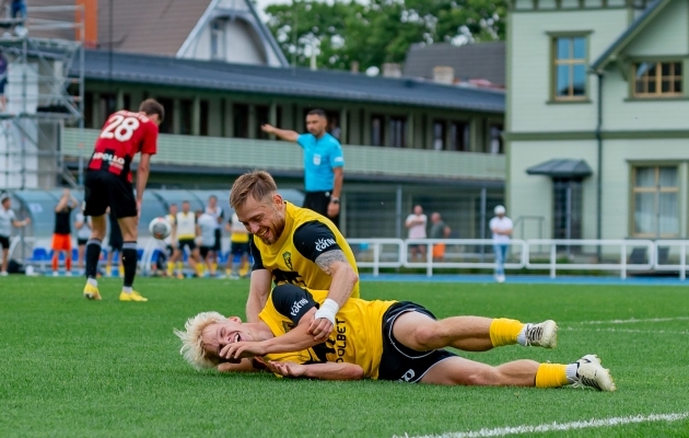 Tristan Pajo on äsja Unitedi kirstu viimase naela löönud ja võib koos Sander Kapperiga juubeldada. Foto: Svetlana Valijeva