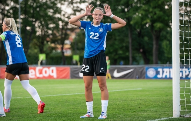 Eesti väravalööja Kristina Teern. Foto: Liisi Troska / jalgpall.ee